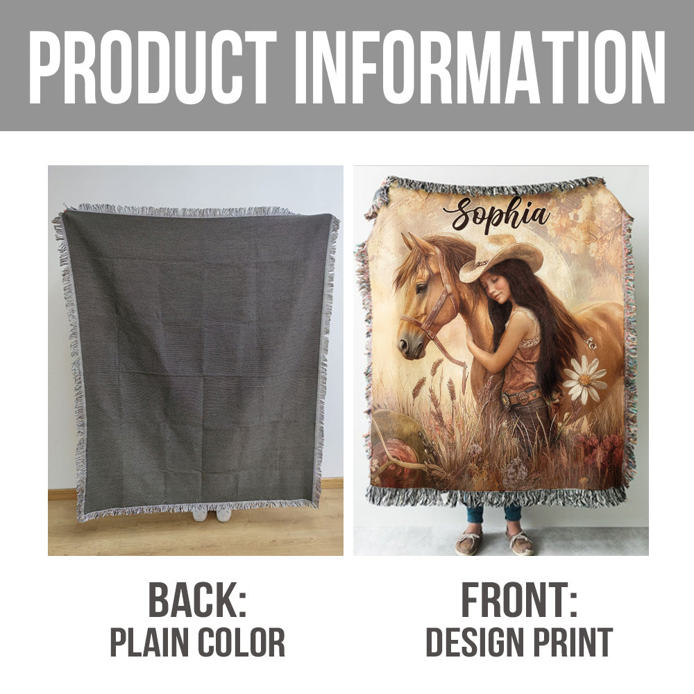 Horse Lovers - Personalized Horse Woven Blanket