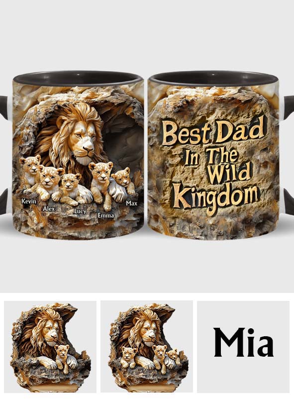 Papa Lion - Personalized Father Accent Mug