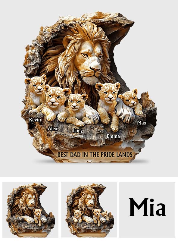 Papa Lion - Personalized Father Custom Shaped Acrylic Plaque