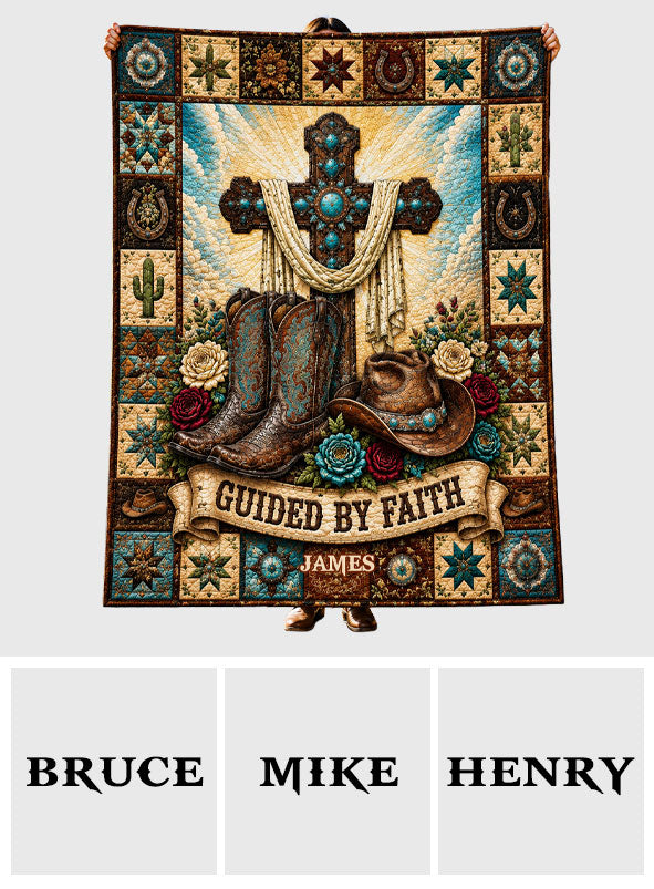 Guided By Faith, Western Theme - Personalized Western Outfit Blanket