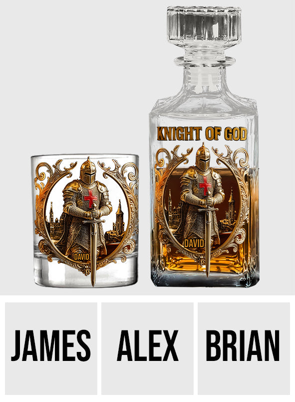 Knight Of God - Personalized Christian Whiskey Decanter Set