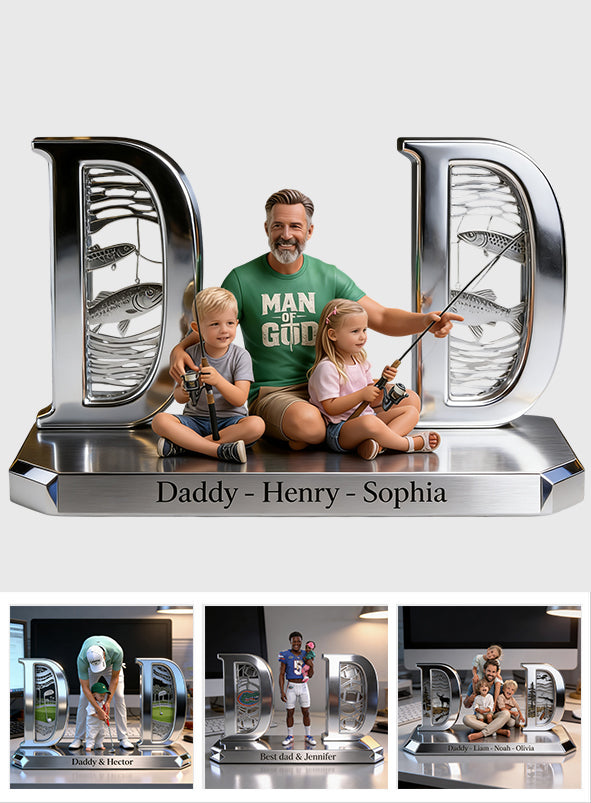 Luxus Papa & Hobby - Personalisierte Vater Acrylplakette in Sonderform