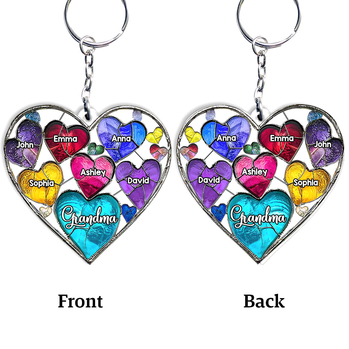 Grandma's Mom's Sweethearts - Personalized Grandma Keychain