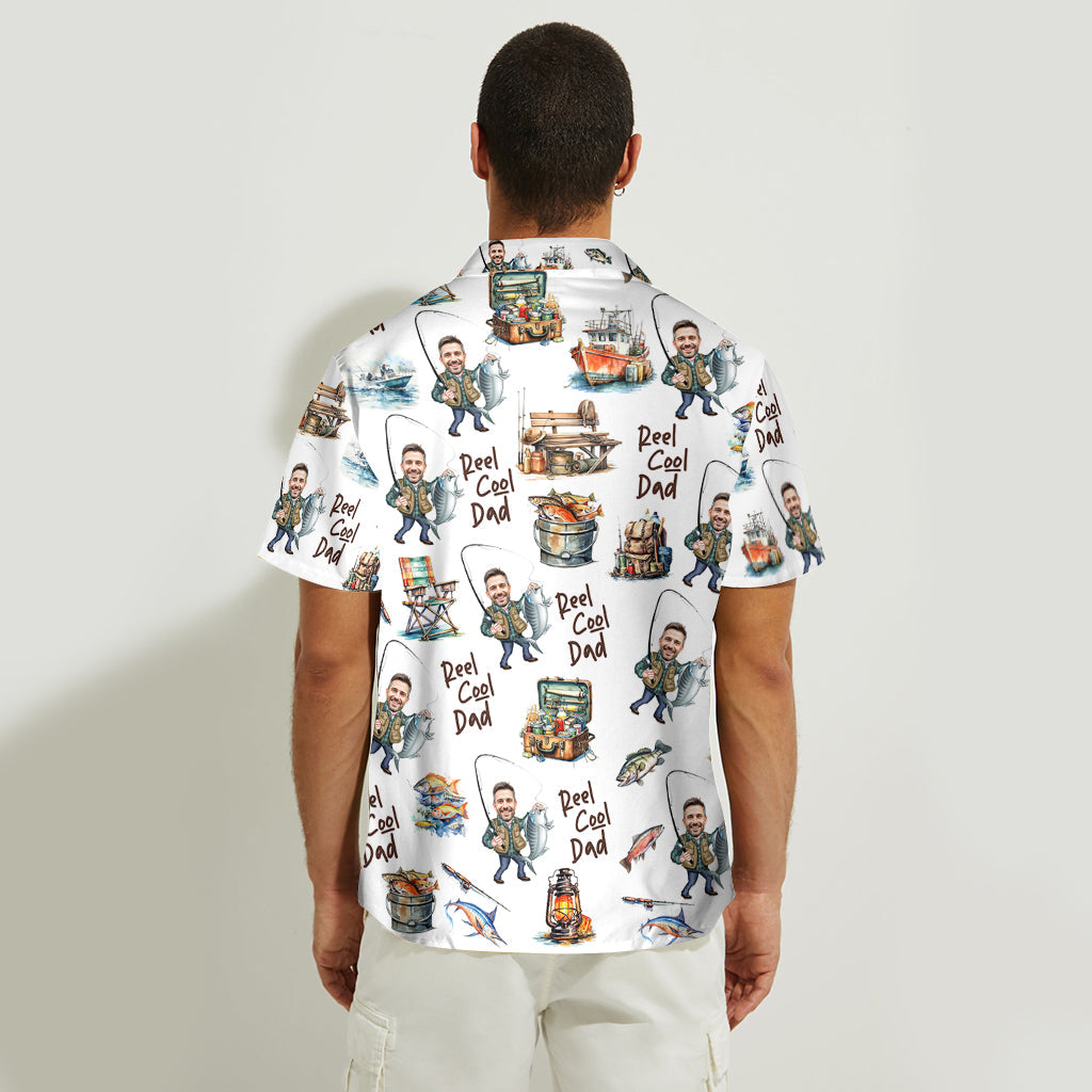 Reel Cool Dad - Personalized Fishing Hawaiian Shirt