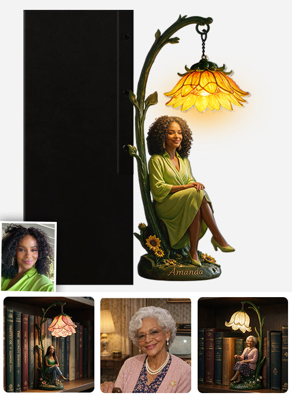 Personalisierte Monatsblumen-Lampe - Individuelle Selbstliebe Bücherregal-Lampe