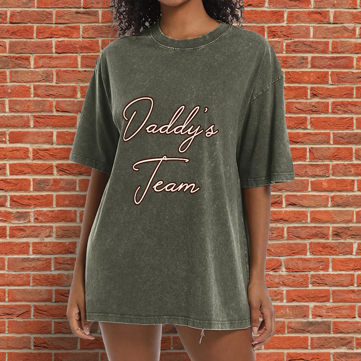 Daddy's Team Fist Bump - Personalized Father Wash T-shirt