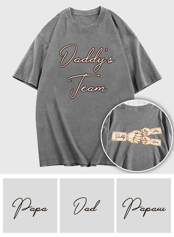 Daddy's Team Fist Bump - Personalized Father Wash T-shirt