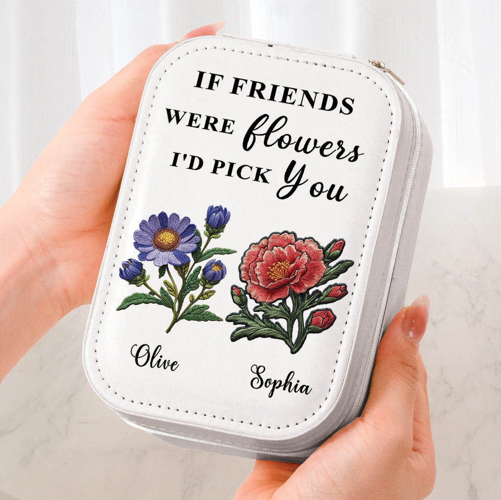 Bestie Birthflower - Personalized Bestie Jewelry Box With LED Mirror
