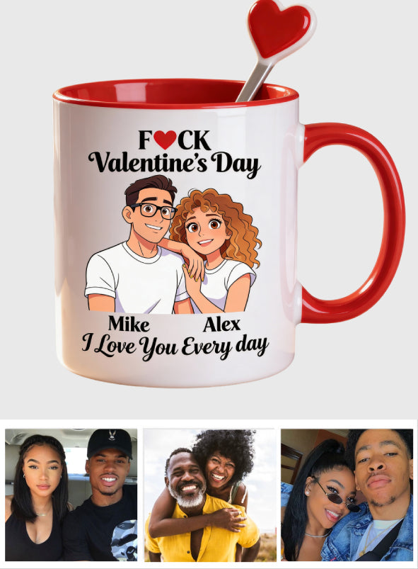 Cadeau personnalisé pour couple à partir de n'importe quelle photo - Mug assorti avec agitateurs en acrylique