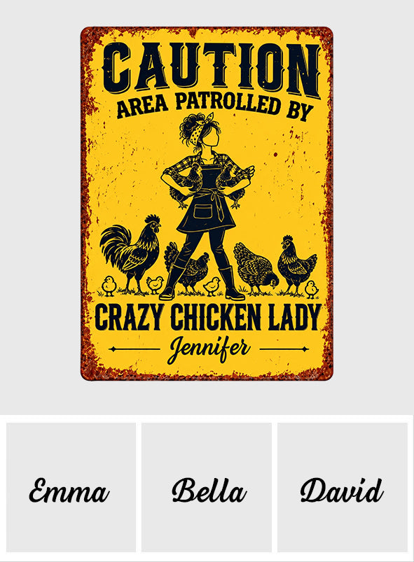 Crazy Chicken Lady - Personalized Chicken Rectangle Metal Sign