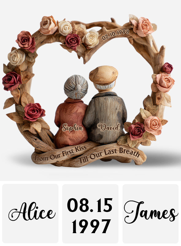 From Our First Kiss to Our Last Breath - Personalized Couple Custom Shaped Acrylic Plaque