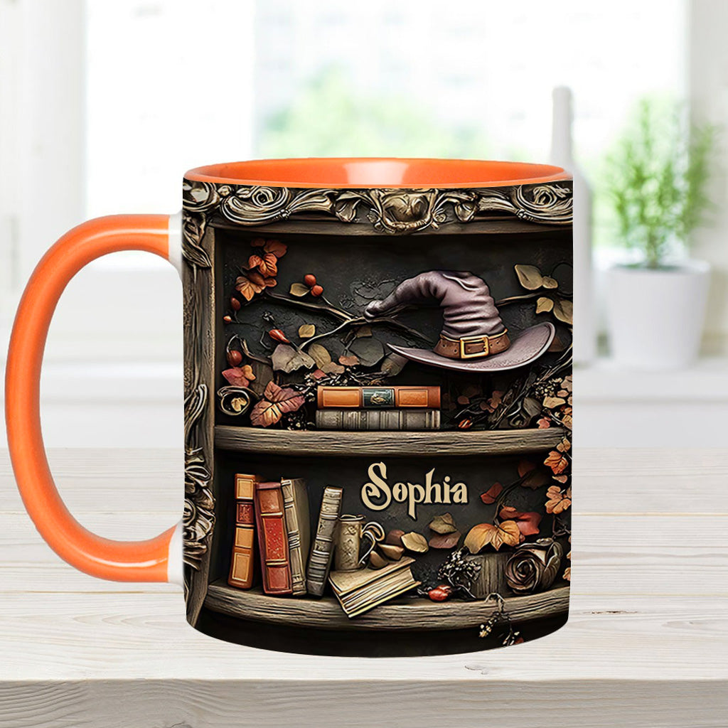 Hat And Books - Personalized Witch Accent Mug