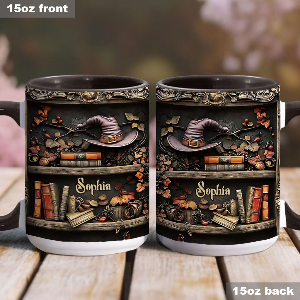 Hat And Books - Personalized Witch Accent Mug