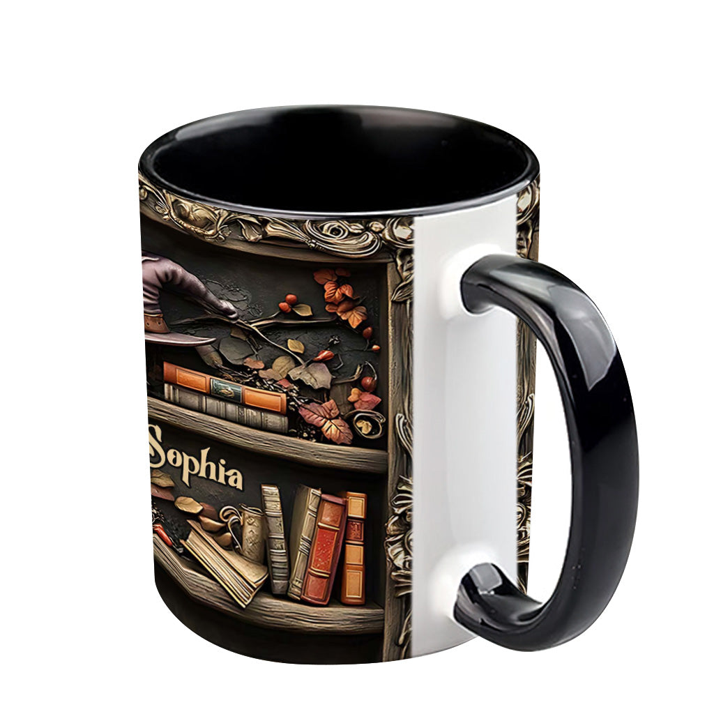 Hat And Books - Personalized Witch Accent Mug