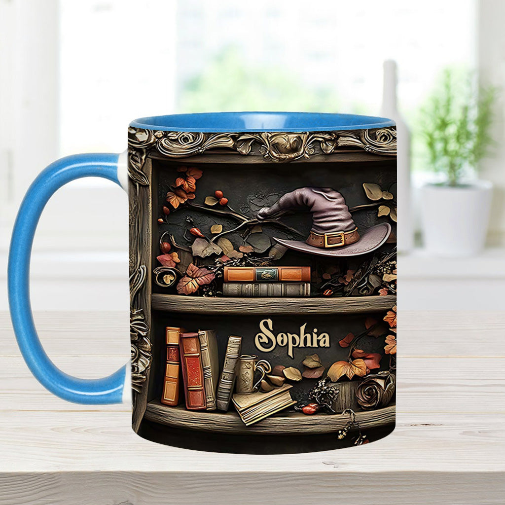 Hat And Books - Personalized Witch Accent Mug