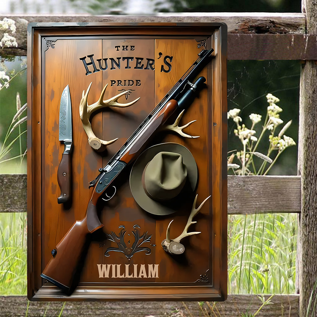 The Hunter's Pride - Personalized Hunting Rectangle Metal Sign