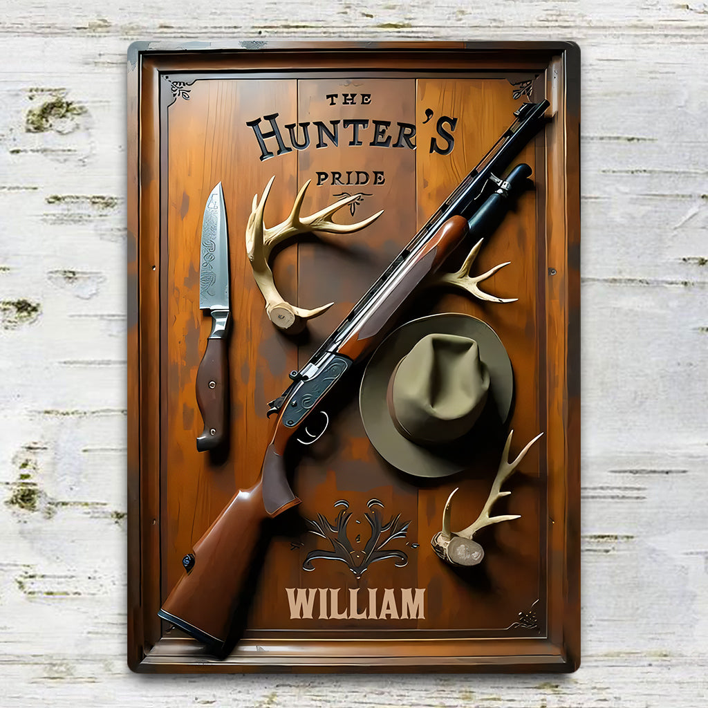 The Hunter's Pride - Personalized Hunting Rectangle Metal Sign