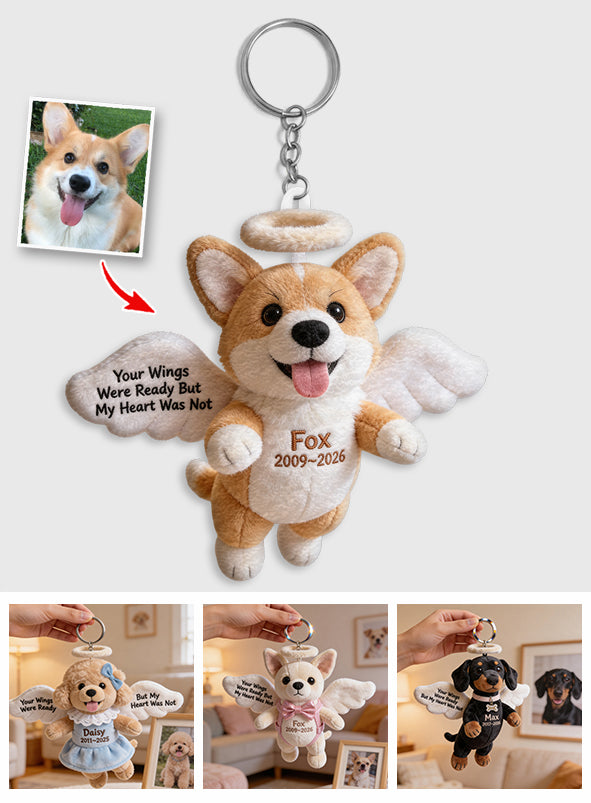 Pet Angel - Personalisierter Hund Plush Schlüsselanhänger