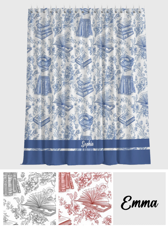 Toile-de-Jouy-Chinoiserie-Buch – Personalisiertes Buch, Verdunkelungsvorhang-Set