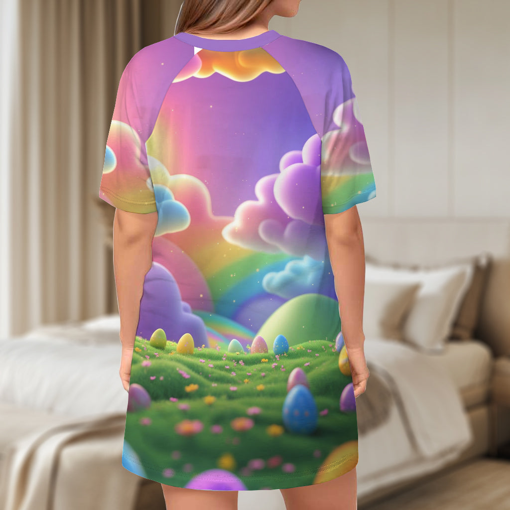 Grandma Easter - Personalized Easter Day Sleep T-shirt Dress
