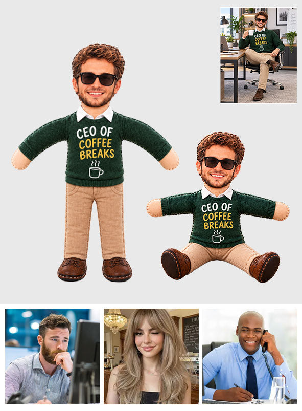 Funny Doll From Any Photo - Personalized Colleague Posable Plush Doll