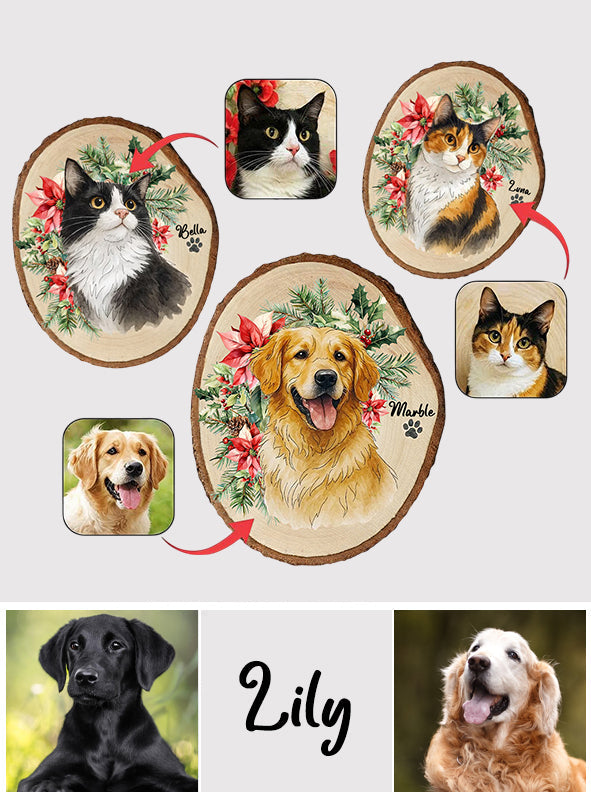 Haustierporträt – Personalisiertes, individuell geformtes Holzschild für Hunde