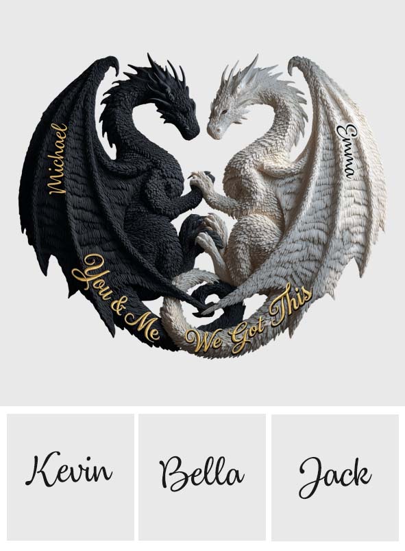 Du und ich, wir schaffen das – Personalisierter, rutschfester Drachen-Teppich
