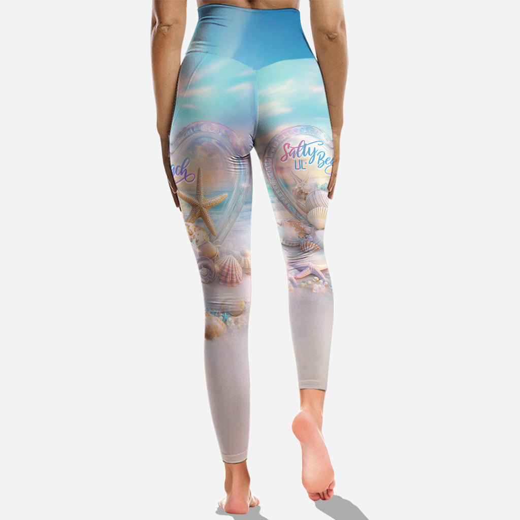 Salty Lil Beach - Personalized Sea Lover Cross Tank Top and Leggings