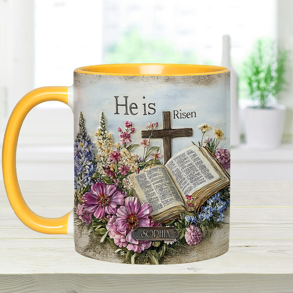 He Is Risen - Personalized Christian Accent Mug
