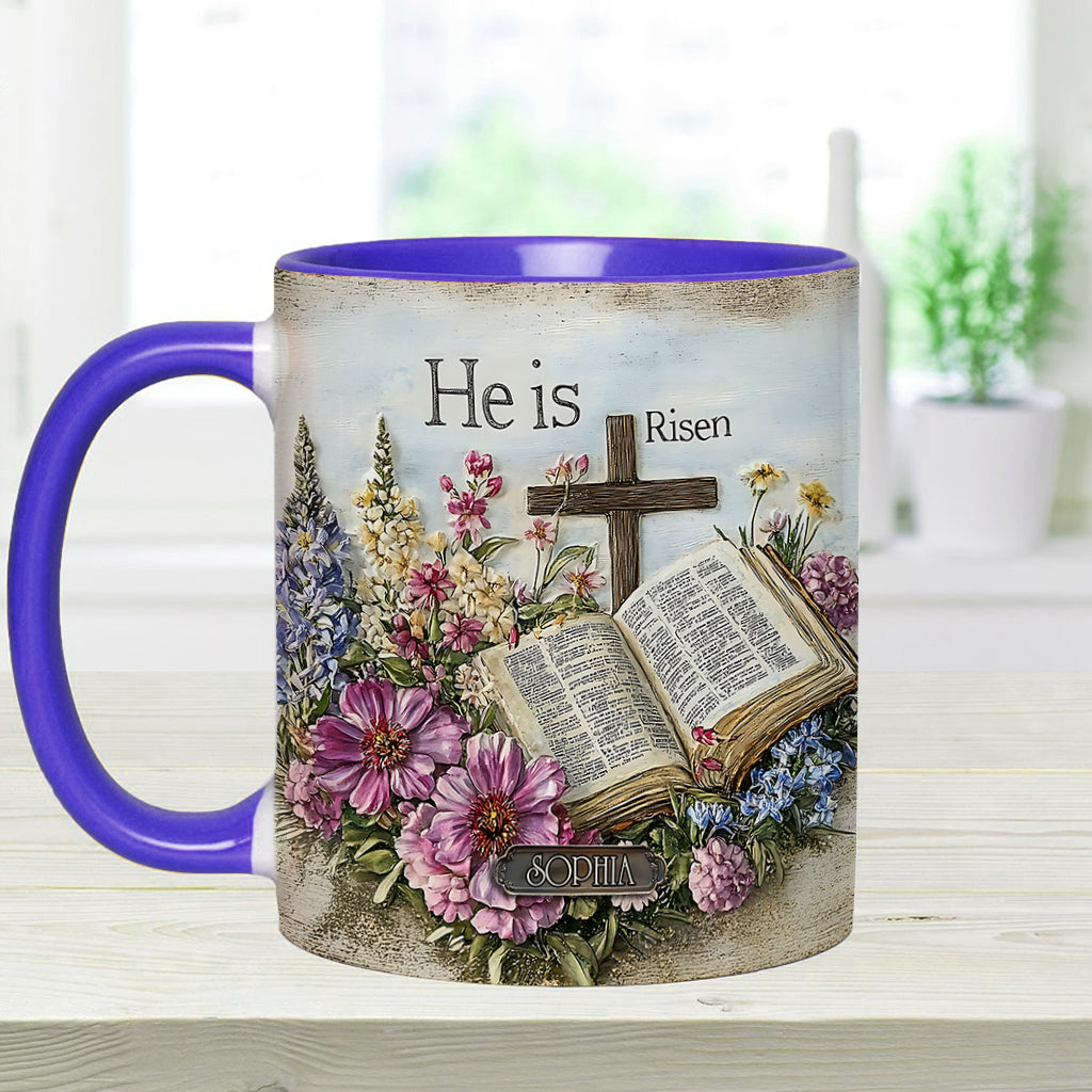 He Is Risen - Personalized Christian Accent Mug
