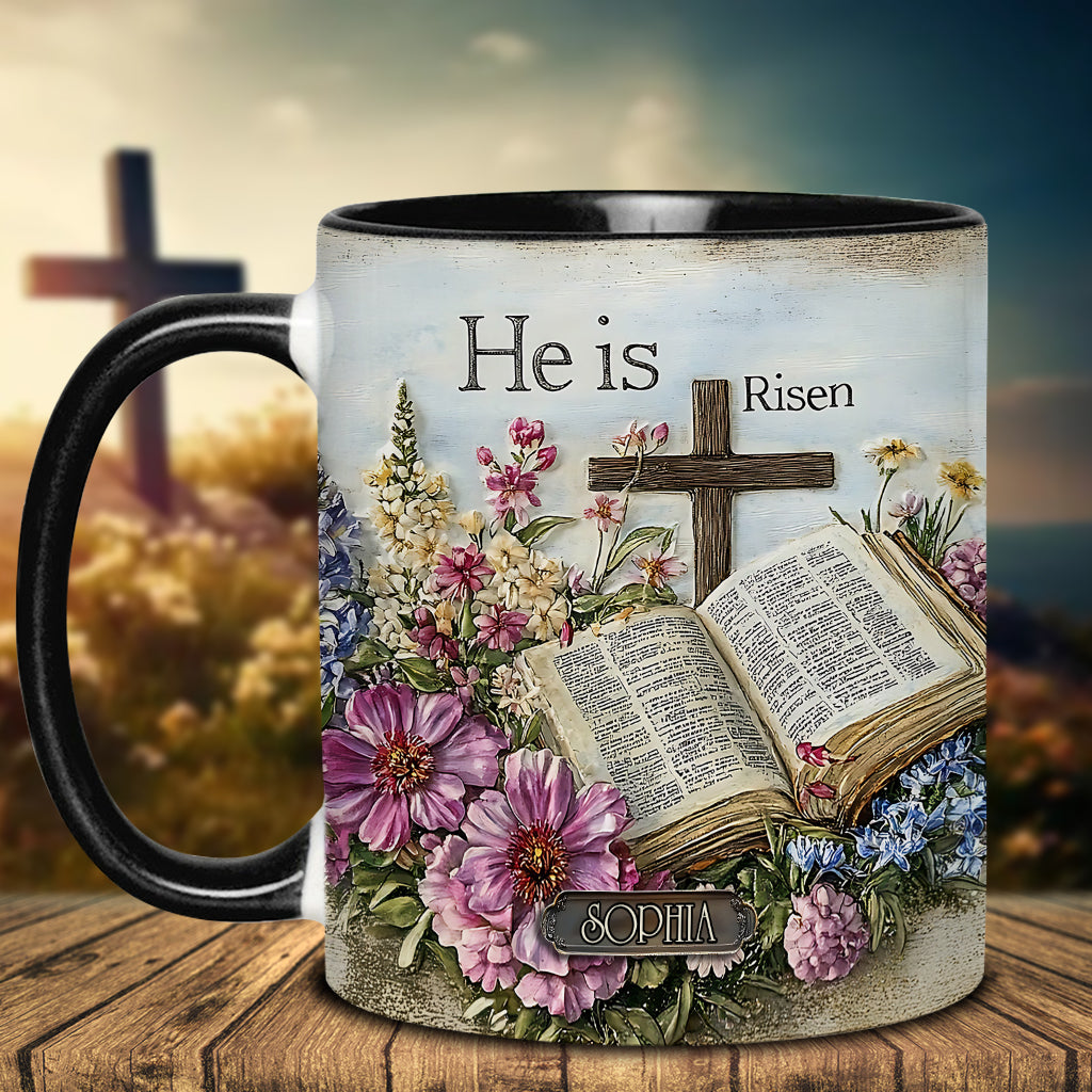 He Is Risen - Personalized Christian Accent Mug