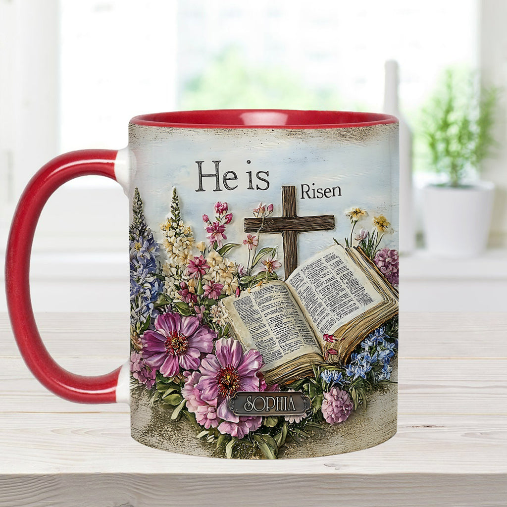He Is Risen - Personalized Christian Accent Mug