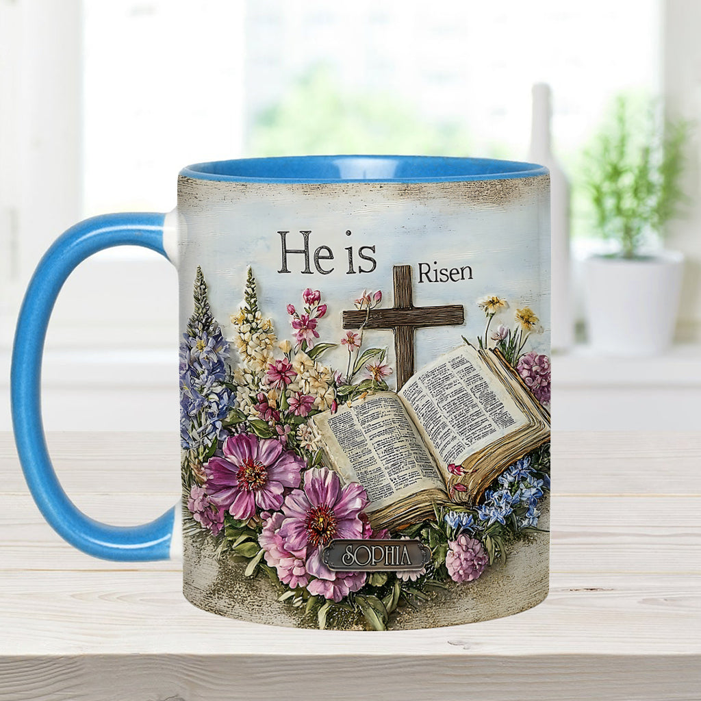He Is Risen - Personalized Christian Accent Mug
