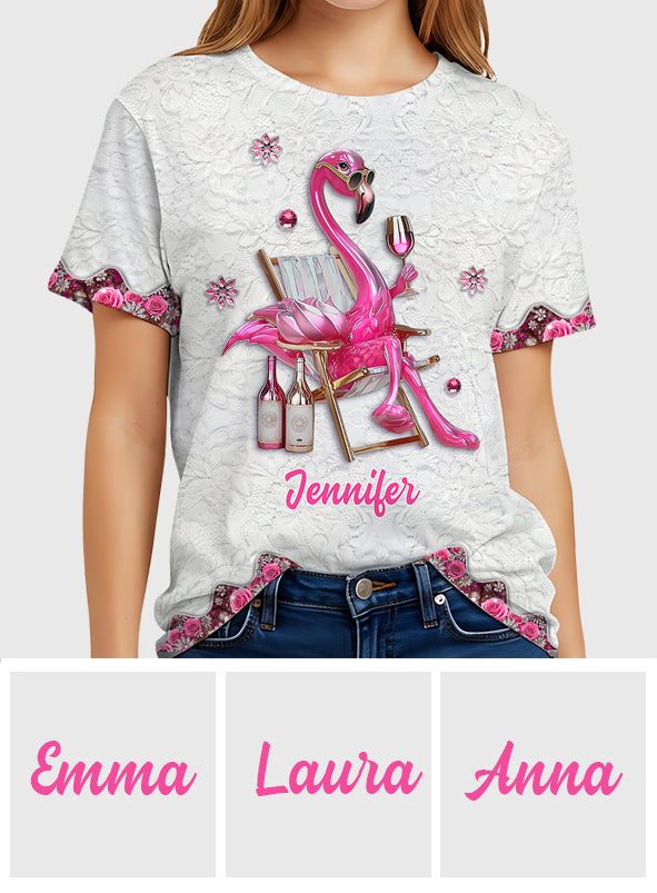 Sei ein Flamingo inmitten einer Taubenschar – personalisiertes Flamingo-Shirt