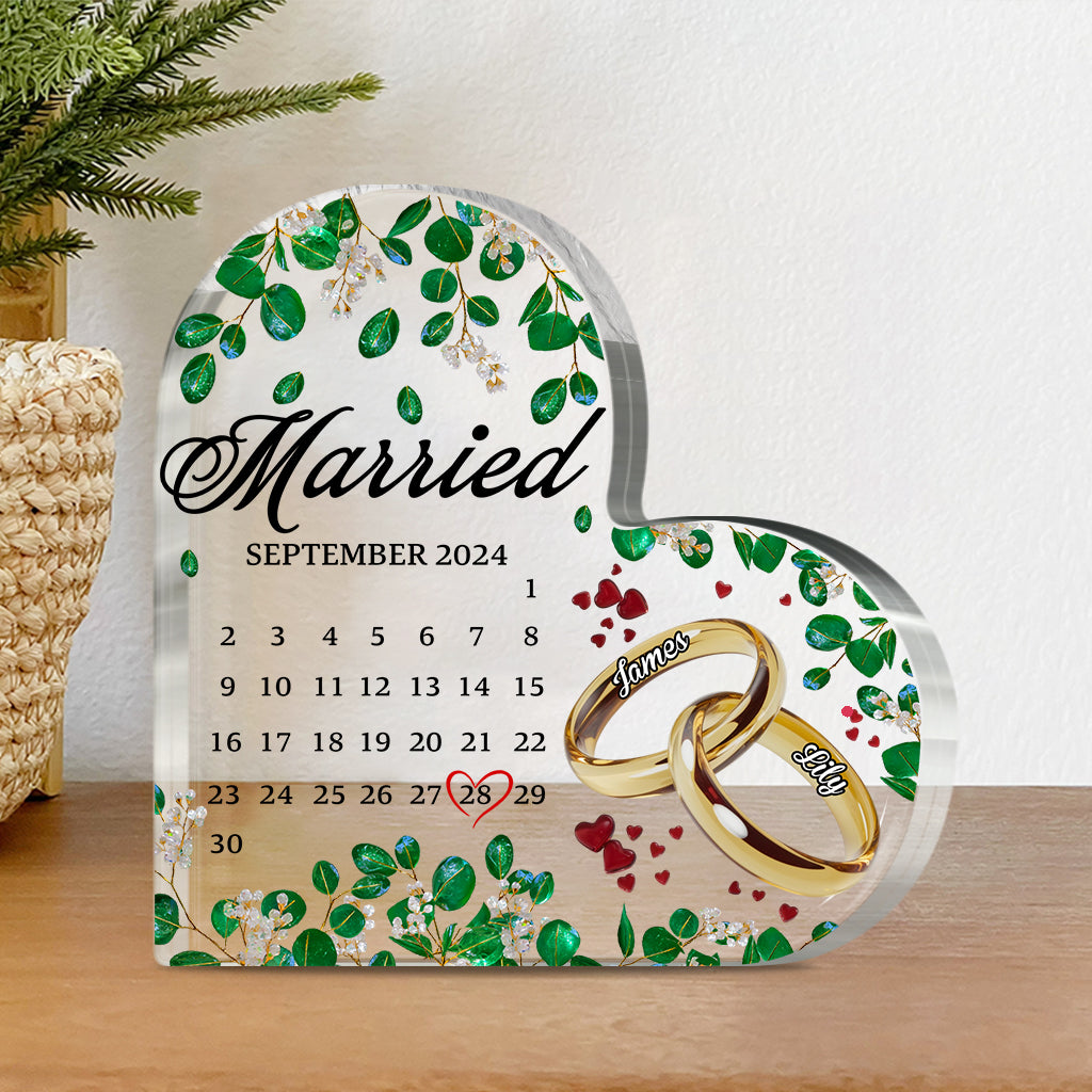 Married - Personalized Couple Custom Shaped Acrylic Plaque