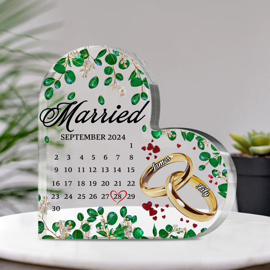 Married - Personalized Couple Custom Shaped Acrylic Plaque