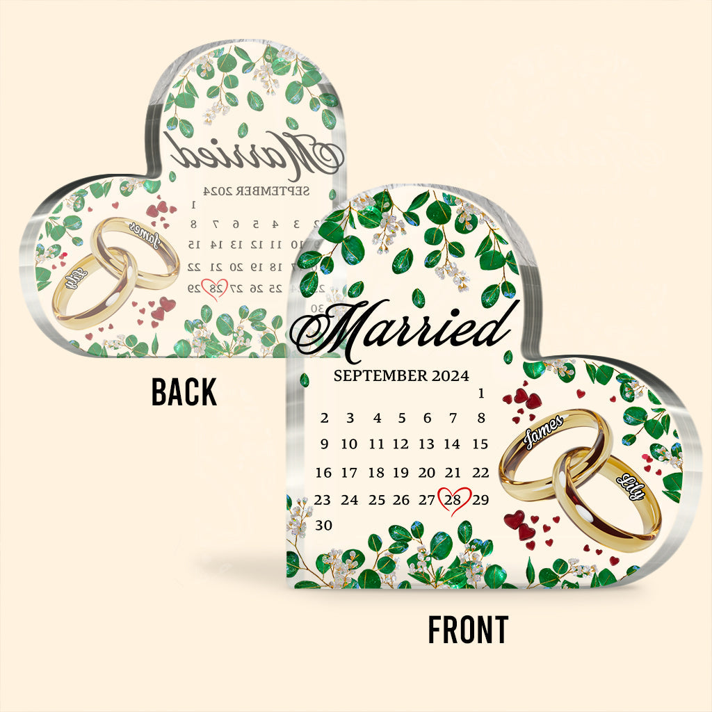 Married - Personalized Couple Custom Shaped Acrylic Plaque