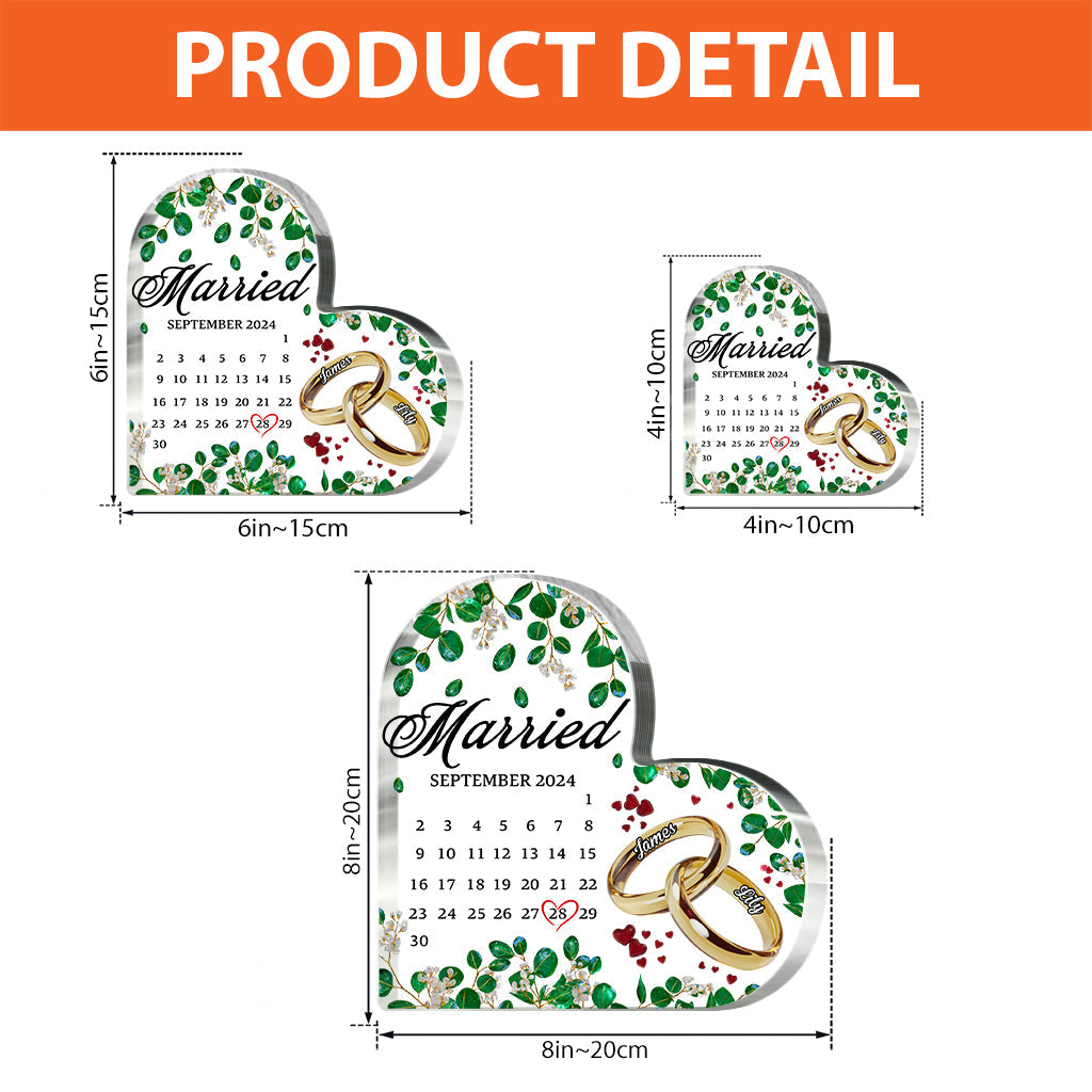 Married - Personalized Couple Custom Shaped Acrylic Plaque