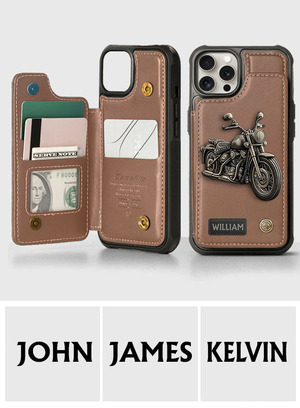 Étui portefeuille personnalisé pour motard passionné