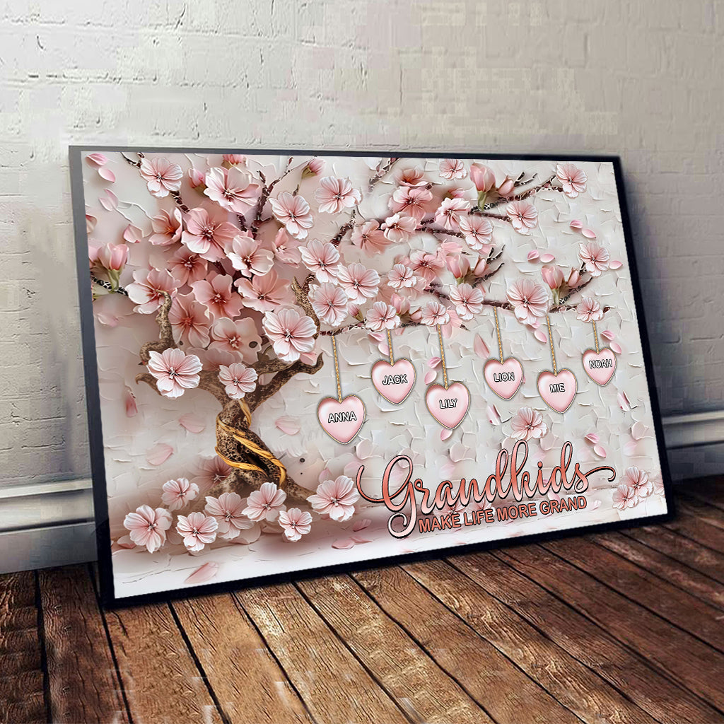 Grandkids Make Life More Grand - Personalized Grandma Canvas And Poster