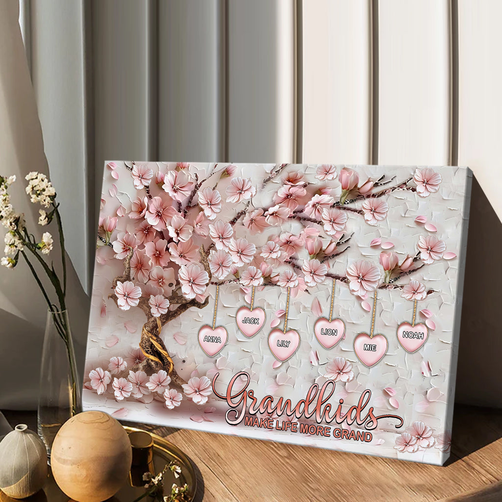 Grandkids Make Life More Grand - Personalized Grandma Canvas And Poster