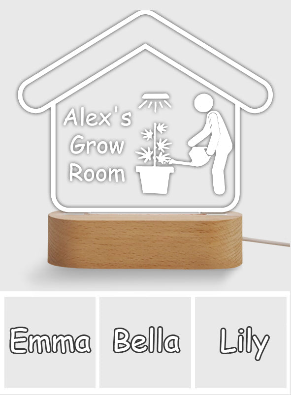 Grow Room – Personalisierte, cannabisförmige Lampenfassung