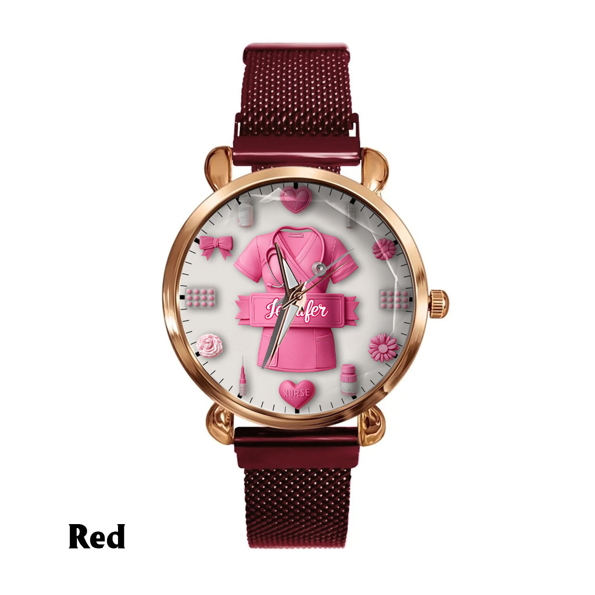 Nursing Is A Work Of Heart - Personalized Nurse Women Hand Watch