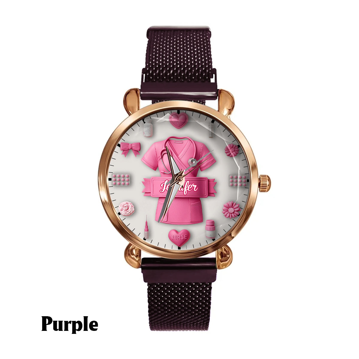 Nursing Is A Work Of Heart - Personalized Nurse Women Hand Watch