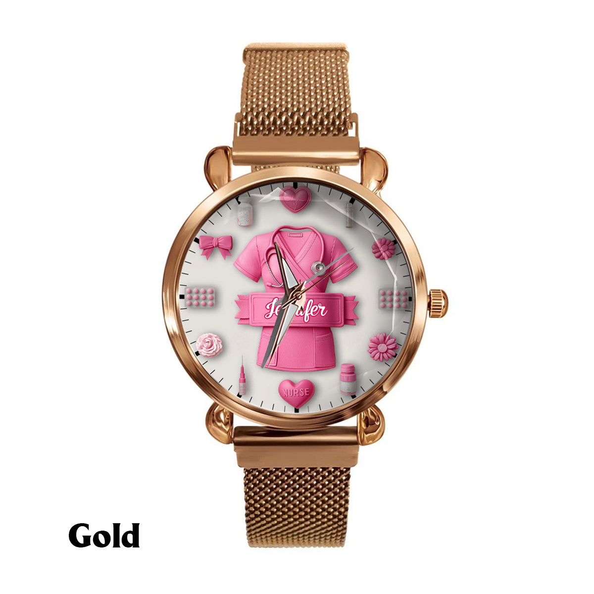 Nursing Is A Work Of Heart - Personalized Nurse Women Hand Watch