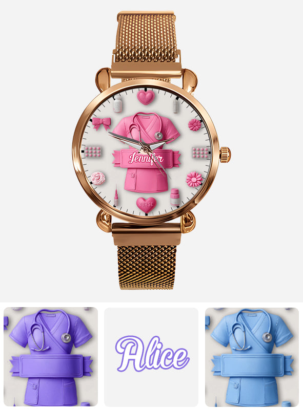 Nursing Is A Work Of Heart - Personalized Nurse Women Hand Watch