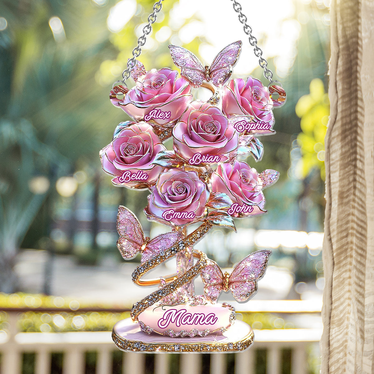 My Garden Gift For Mom, Grandma,... - Personalized Mother Window Hanging Suncatcher Ornament