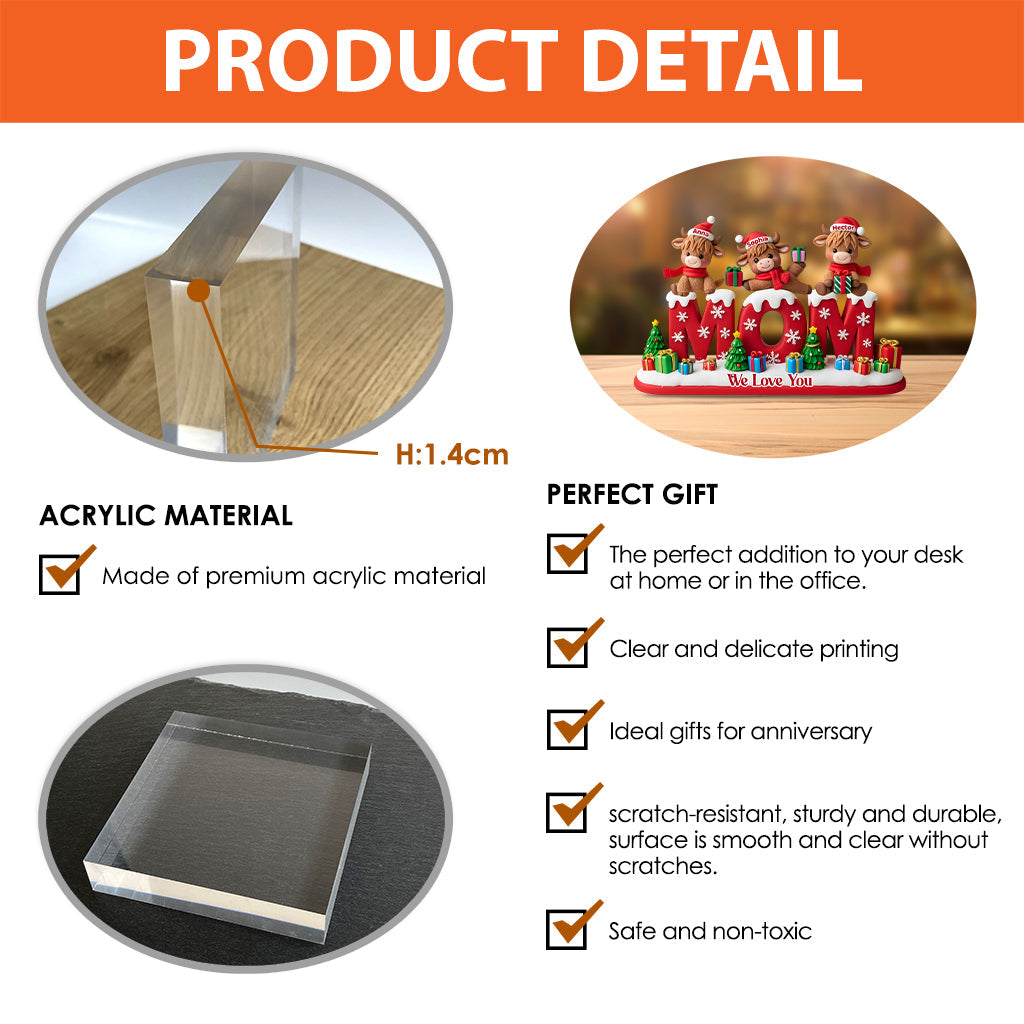 We Love You Christmas Gift For Mom, Grandma,... - Personalized Mother Custom Shaped Acrylic Plaque