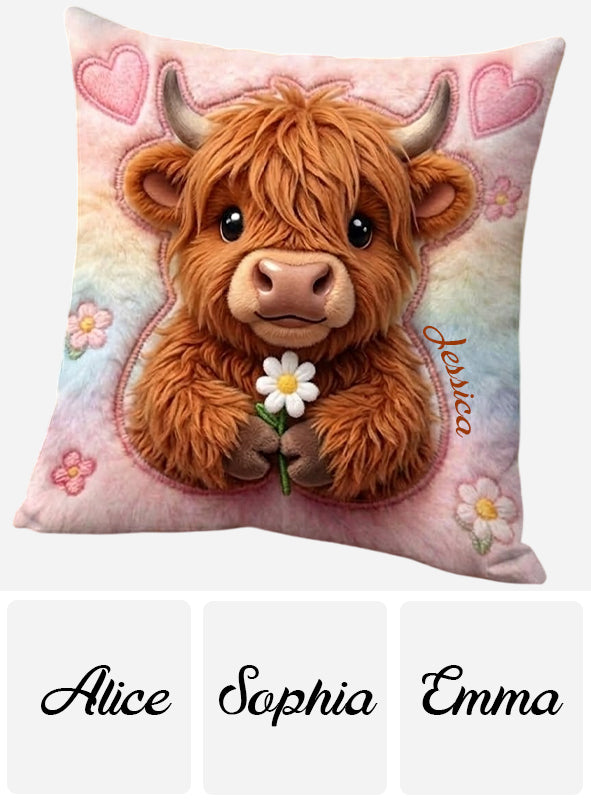 Coussins en Fourrure Synthétique Personnalisés - Vaches Highland