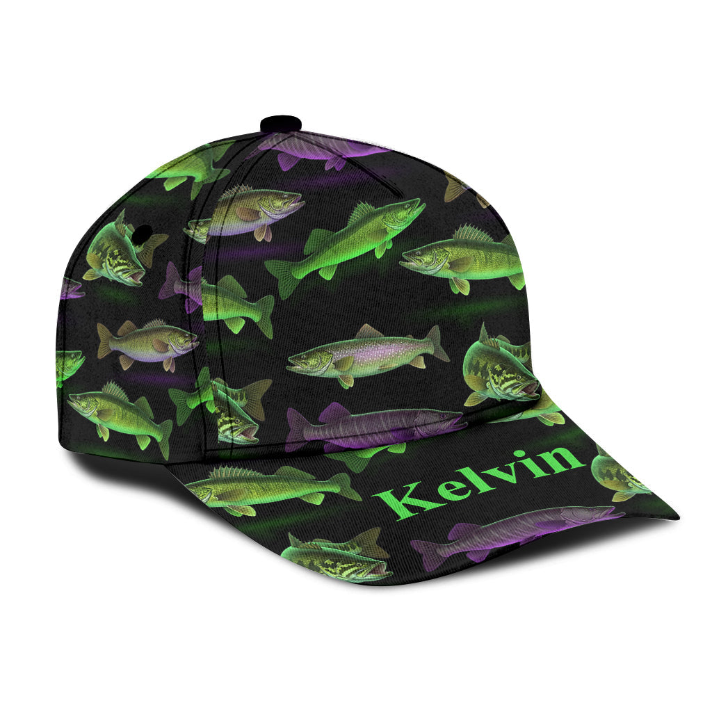 Neon Fishing Pattern - Personalized Fishing Classic Cap